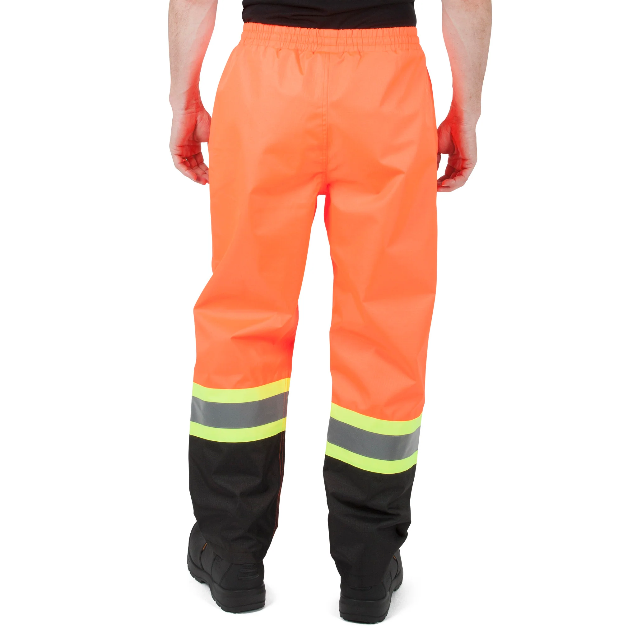 DURADRIVE MEN'S HI-VIS REFLECTIVE TAPE RIPSTOP RAIN PANTS - ORANGE - Image 3