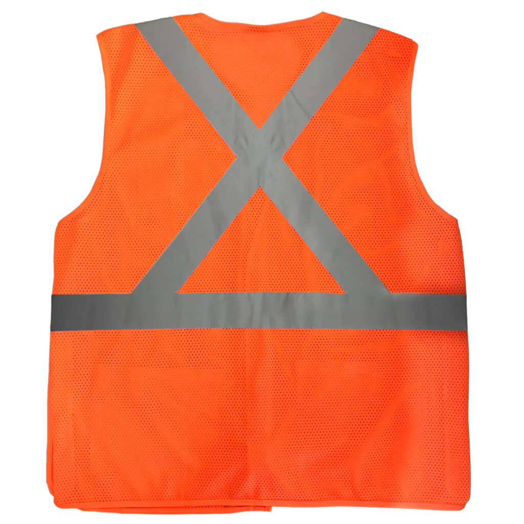DuraDrive Men's Orange Hi-Vis Class 2 Level 2 Knitted Mesh Break-Away Safety Vest with Pockets - Image 3