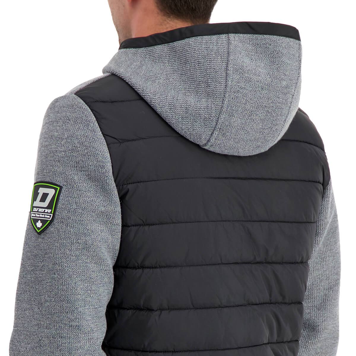 DuraDrive Wizard Black and Grey Quilted Hooded Jacke - Image 5