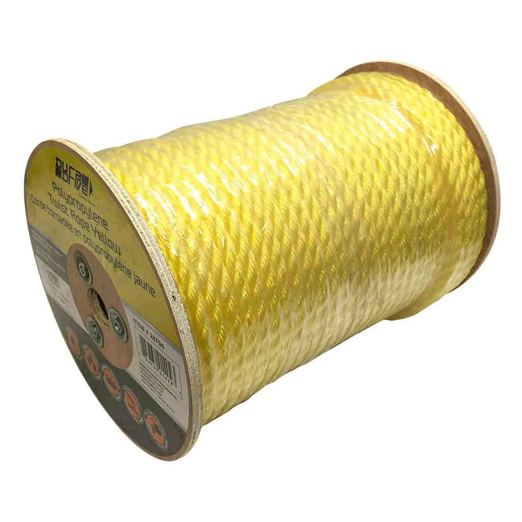 DuraDrive 3/16 in. x 2125 ft. Polypropylene 3-Strand Twist Yellow Rope - Image 4