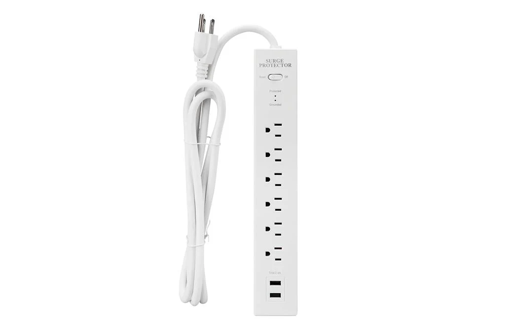 DuraDrive 6 ft 6 Outlets 270 Joules Surge Protection Power Bar with 2 USB Charging Port - Image 3
