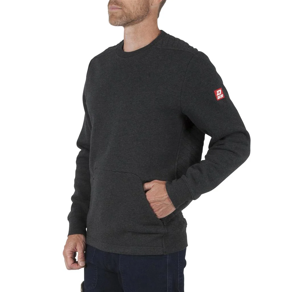 DuraDrive Weekend Charcoal Quilted Crew Neck Sweatshirt - Image 3