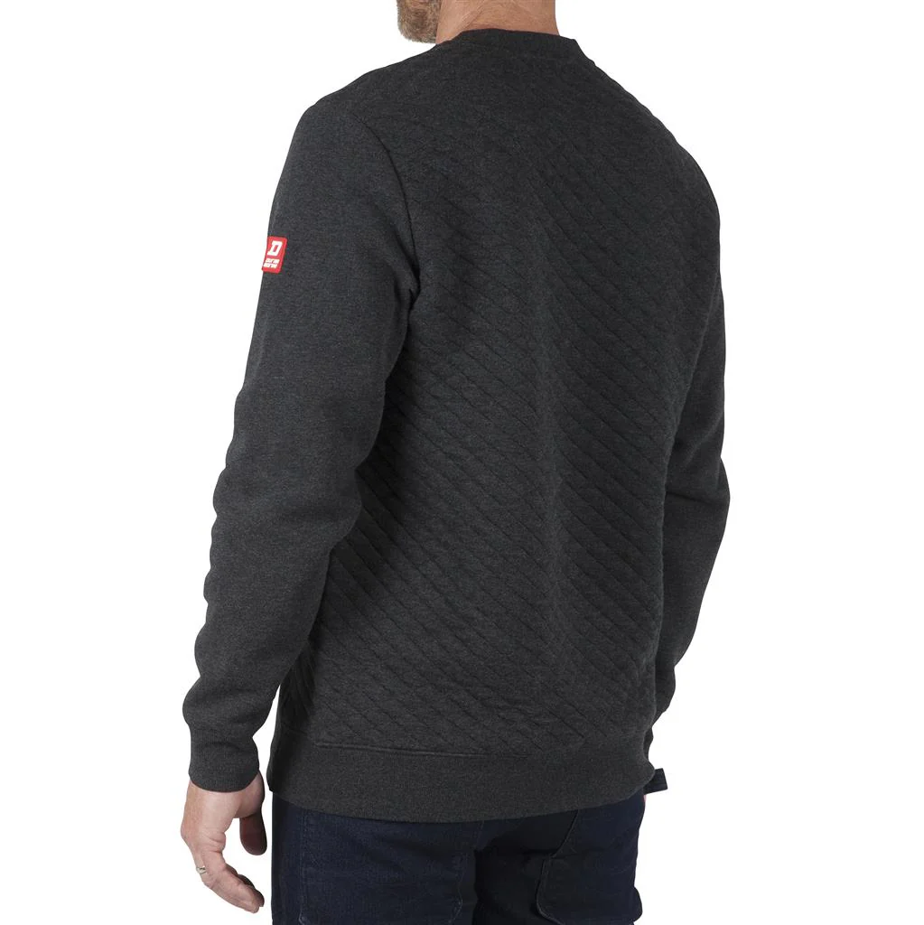 DuraDrive Weekend Charcoal Quilted Crew Neck Sweatshirt - Image 4