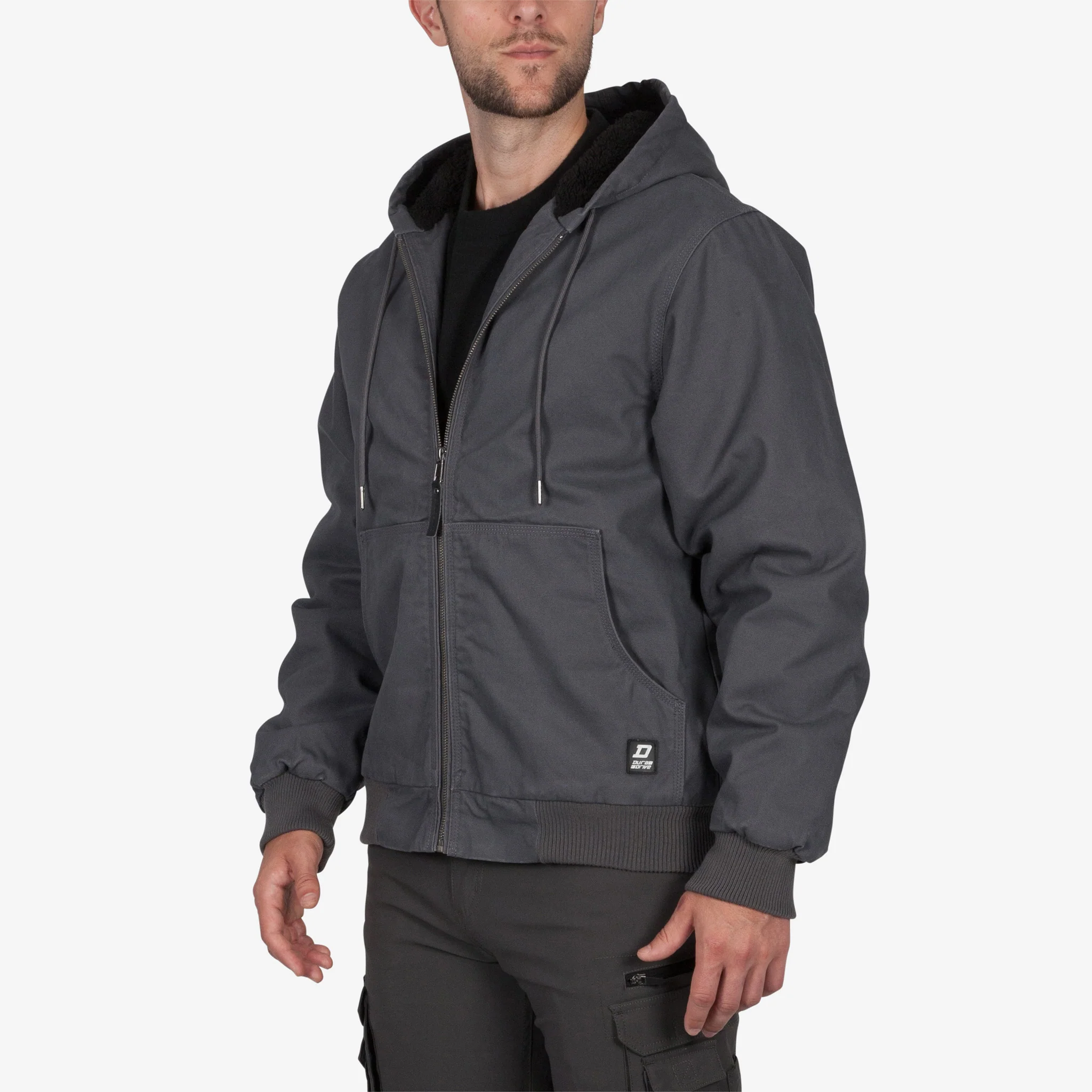 DuraDrive Sherpa-Lined Canvas Hoodie Jacket - Image 4