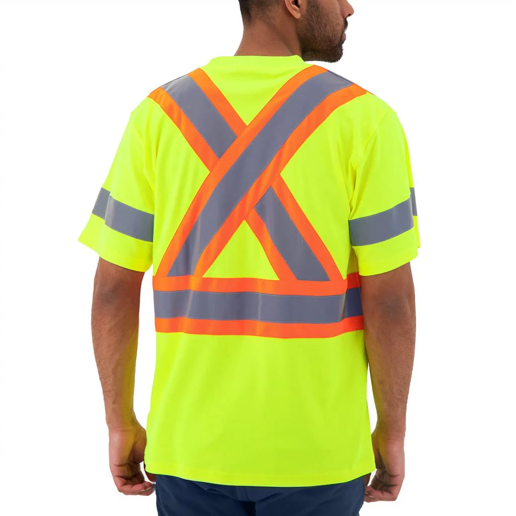 DuraDrive Men's Deluxe Yellow Hi-Vis Short Sleeve Cotton Rich Safety T-Shirt - Image 3