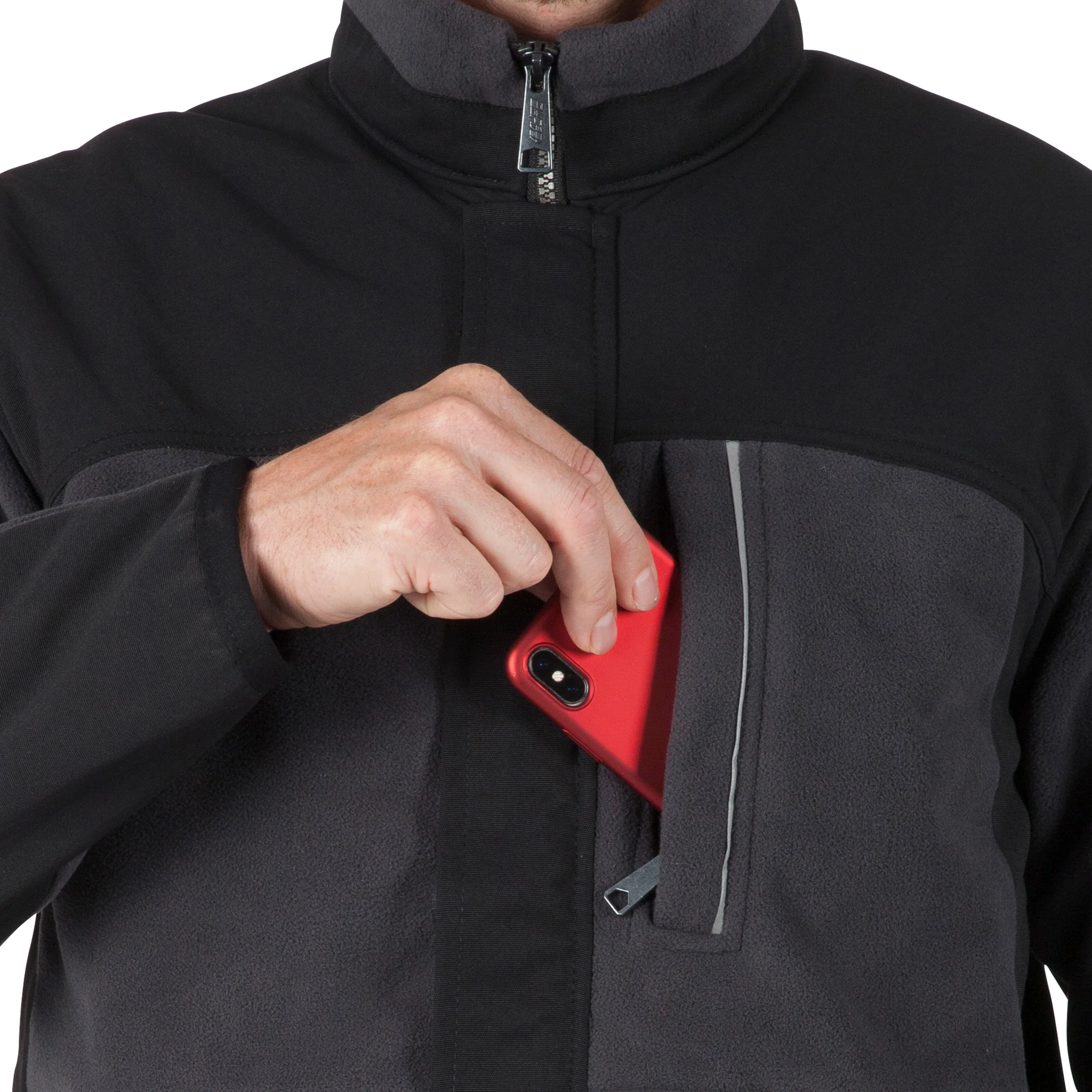 DuraDrive Yolo Charcoal/Black Fleece Work Jacket - Image 4