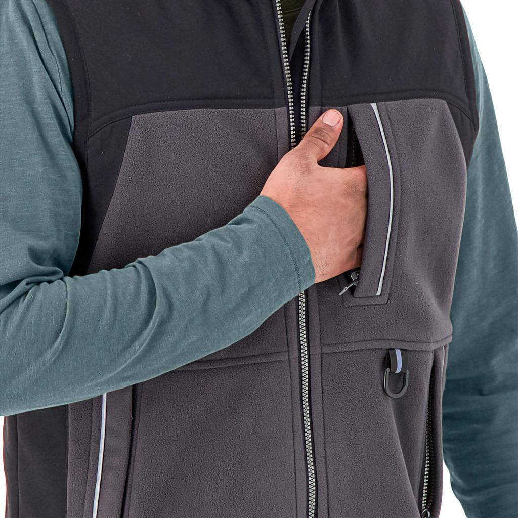 DuraDrive Yolo Charcoal/Black Fleece Work Vest - Image 4