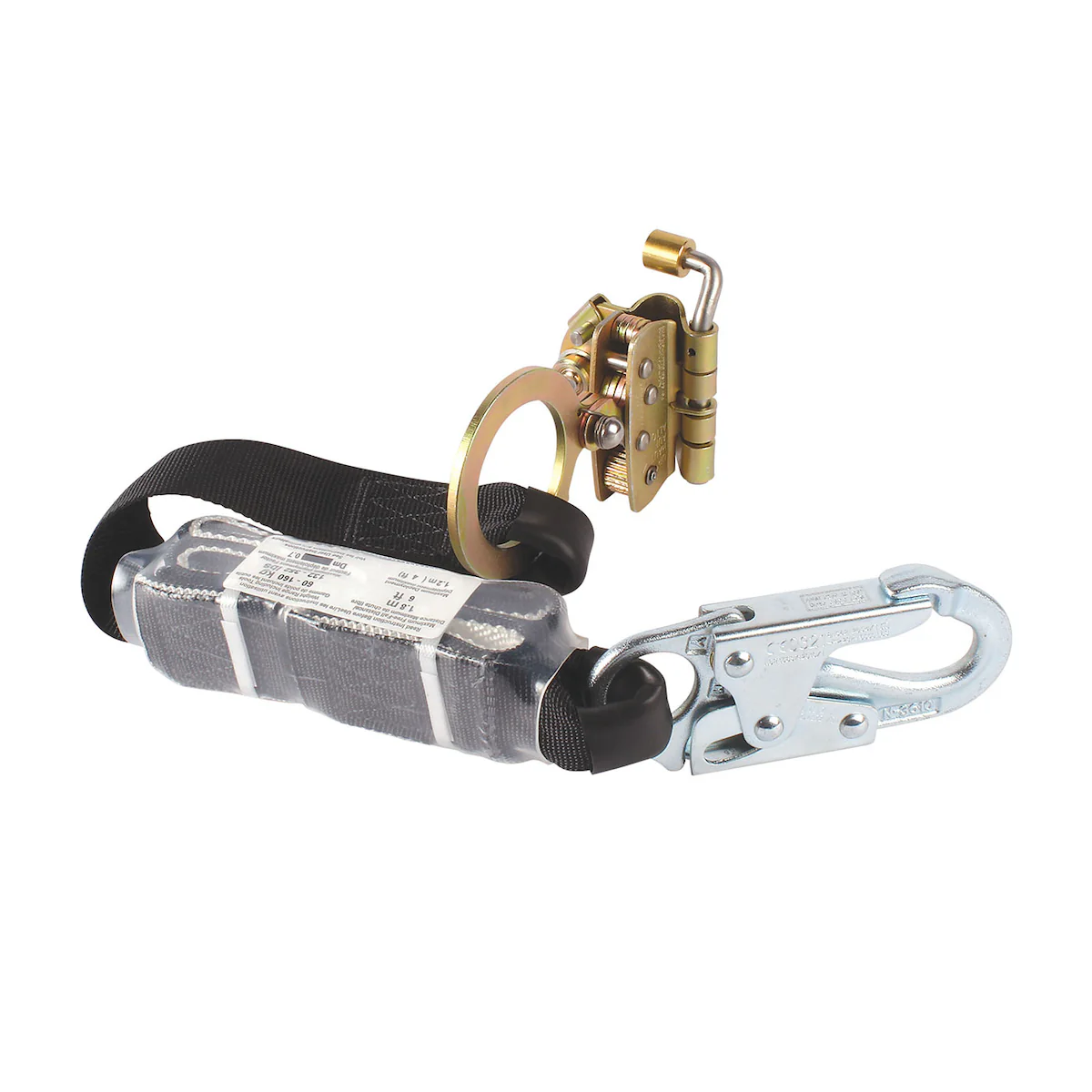 Dynamic FP13130 Automatic Rope Grab W/Panic Lock Shock Absrobing Lanyard & Double Locking Hook 30 In