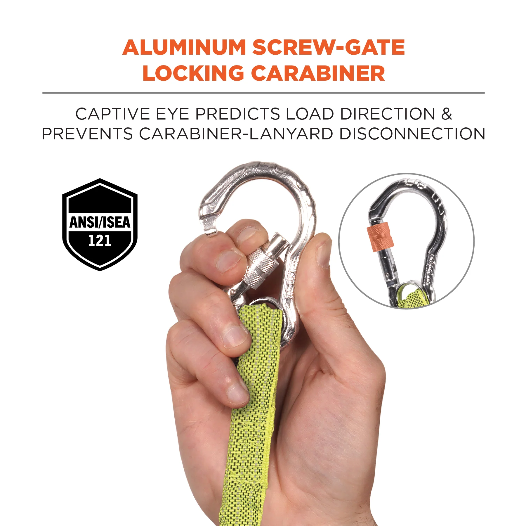 Ergodyne Squids 19003 10 lb 1 Legs Carabiner Standard Tool Lanyard with Carabiner and Cinch Loop - Image 6