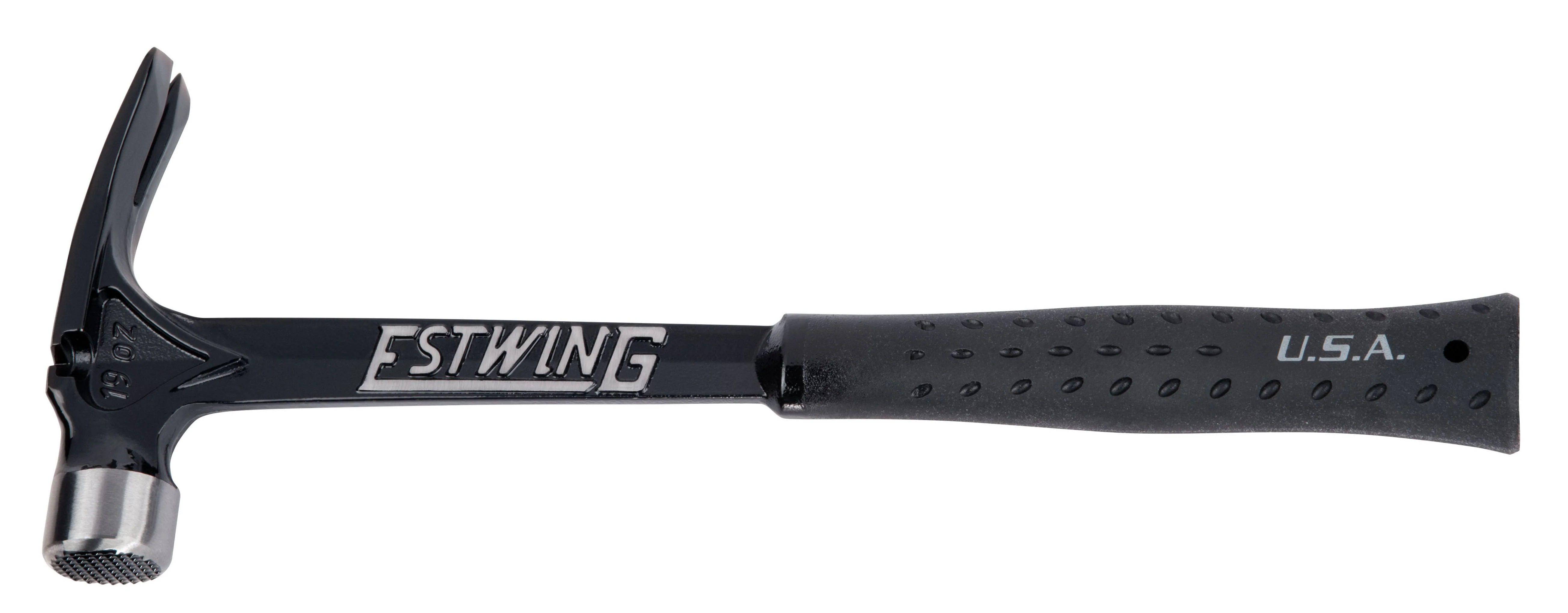 Estwing EB-19SM 19 oz. x 15-1/2 in. Milled Checkered Face ULTRA SERIES BLACK Lightweight Forged Steel Framing Hammer with Ultra Grip - Image 2