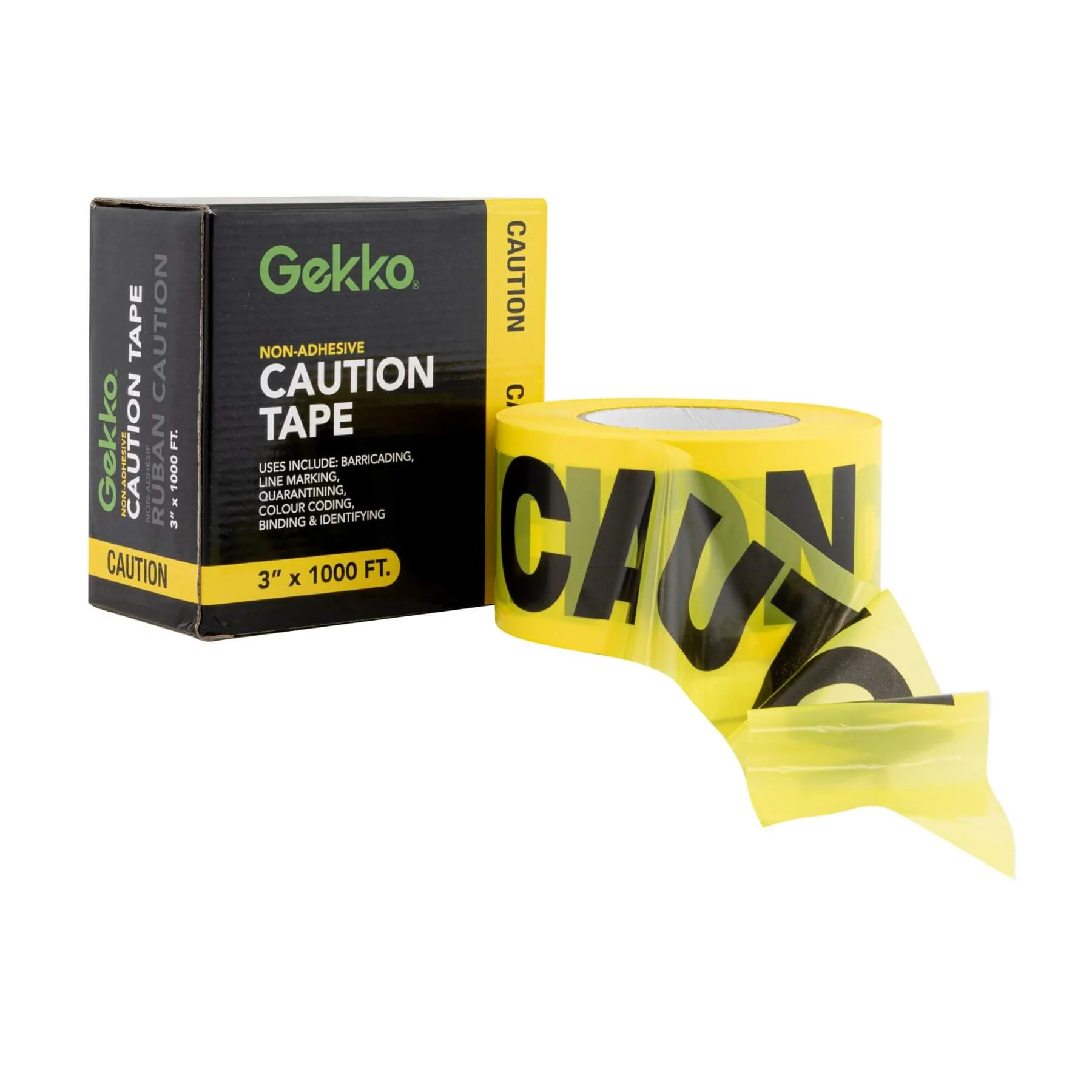 Gekko 3 in. x 1000 ft. Yellow Caution Safety Tape
