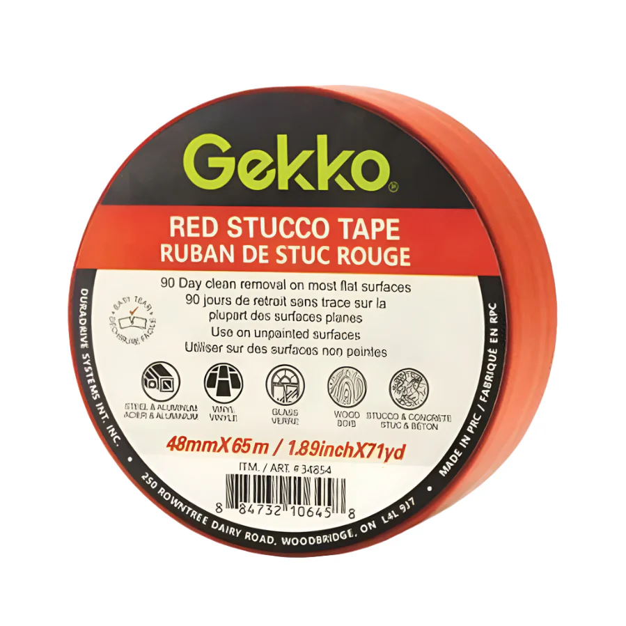 Gekko 48 mm x 65 m Red Polyethylene Stucco Tape - Image 2
