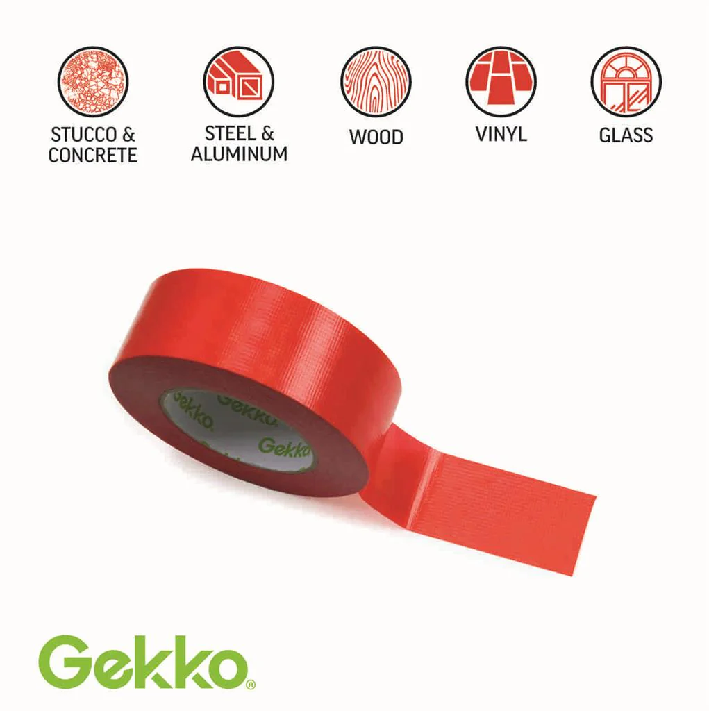 Gekko 48 mm x 65 m Red Polyethylene Stucco Tape - Image 3