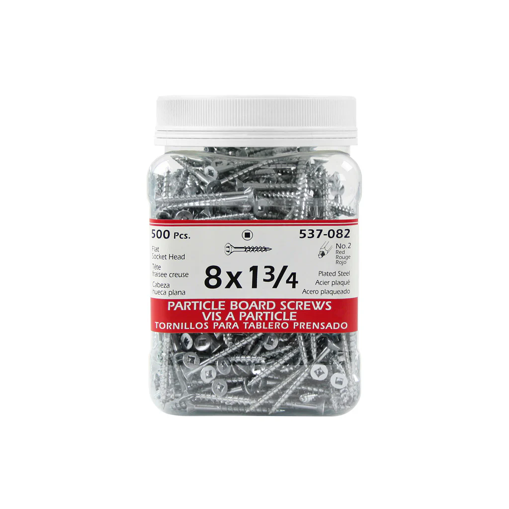 H Paulin #8 x 1-3/4 in. Zinc Coated Flat Head Square Drive Particle Board Screws (500-Jug)