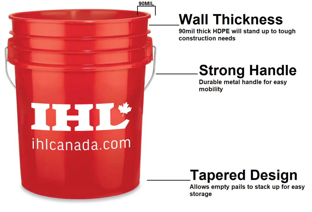 IHL 19 L / 5 Gal Red Bucket - Image 2
