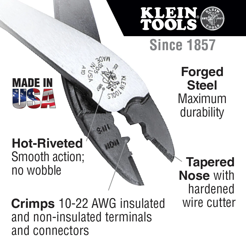 Klein 1005 Crimping & Cutting Tool For Connectors - Image 8