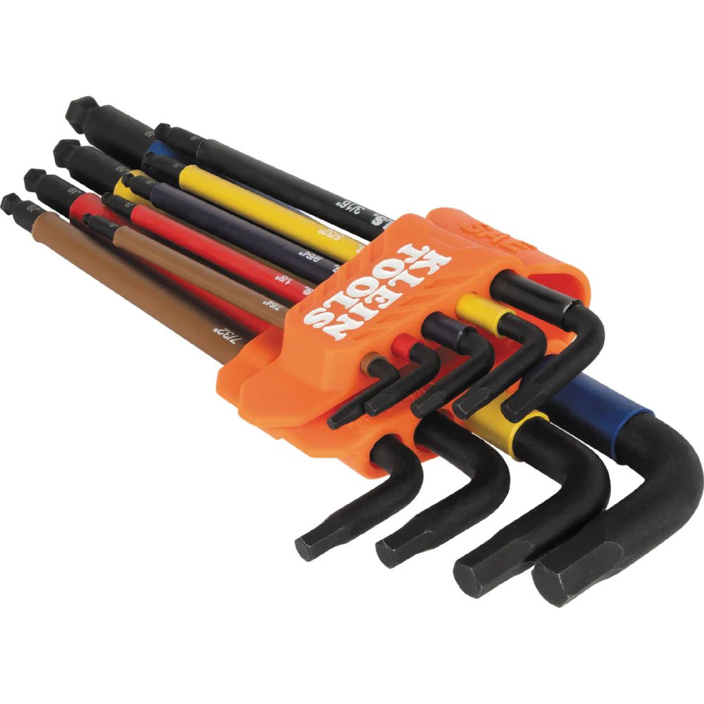 Klein BLS9 Ex-Long L Style Hex Key Caddy Set SAE 9-Piece - Image 3