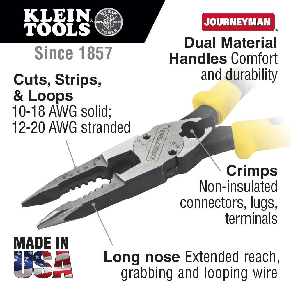 Klein J207-8CR Needle Nose Pliers w/Crimper 8.5 in. - Image 6
