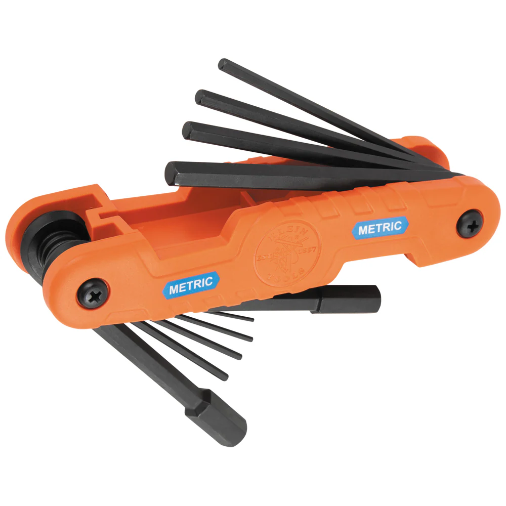 Klein 70550M Pro Folding Hex Key Set 10-Key Metric Sizes