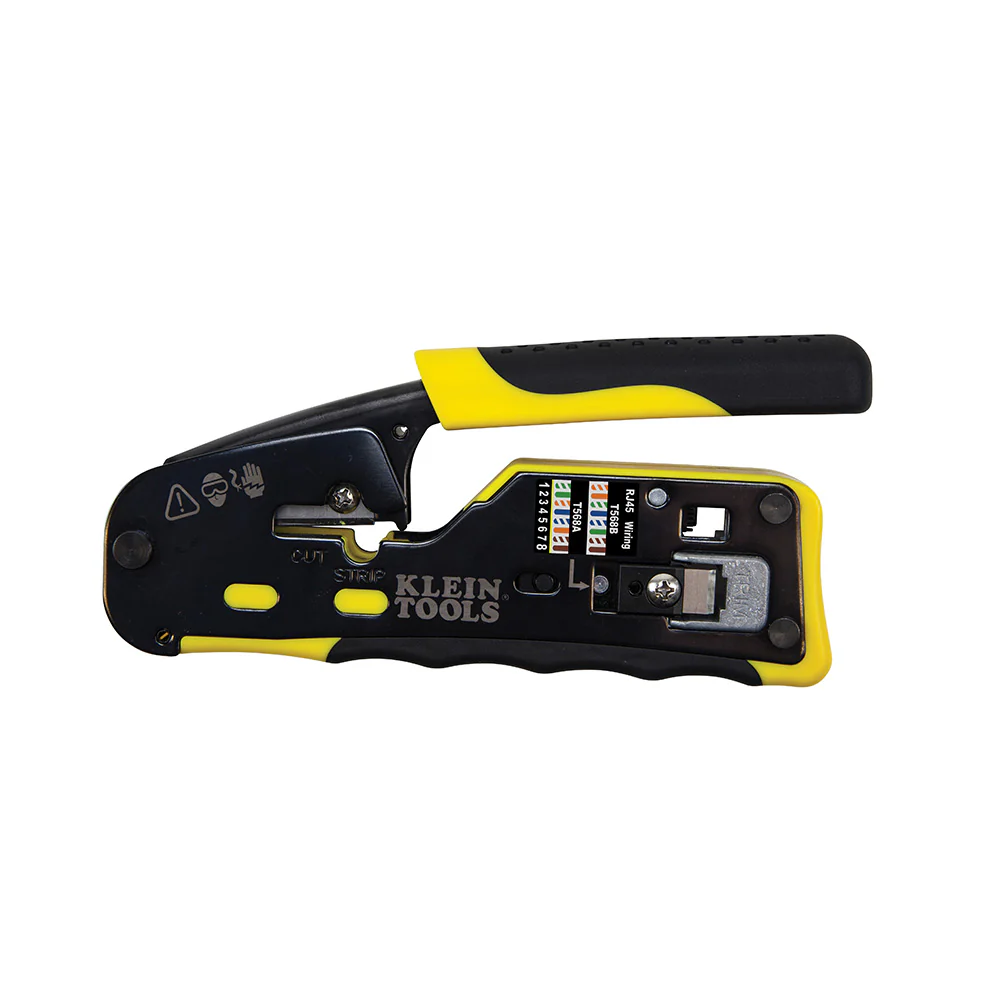 Klein VDV226-110 Ratcheting Ethernet Cable Crimper/Stripper/Cutter for Pass-Thru