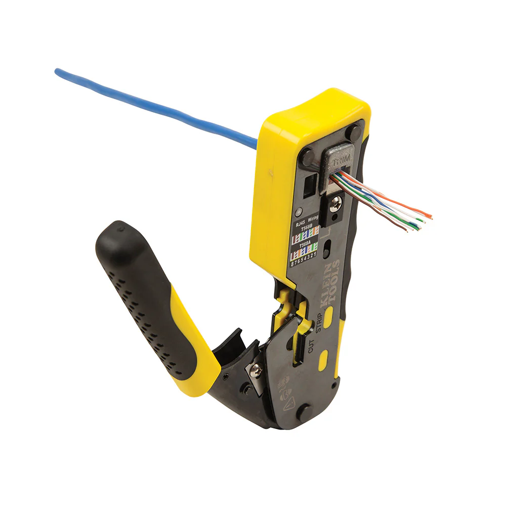 Klein VDV226-110 Ratcheting Ethernet Cable Crimper/Stripper/Cutter for Pass-Thru - Image 6