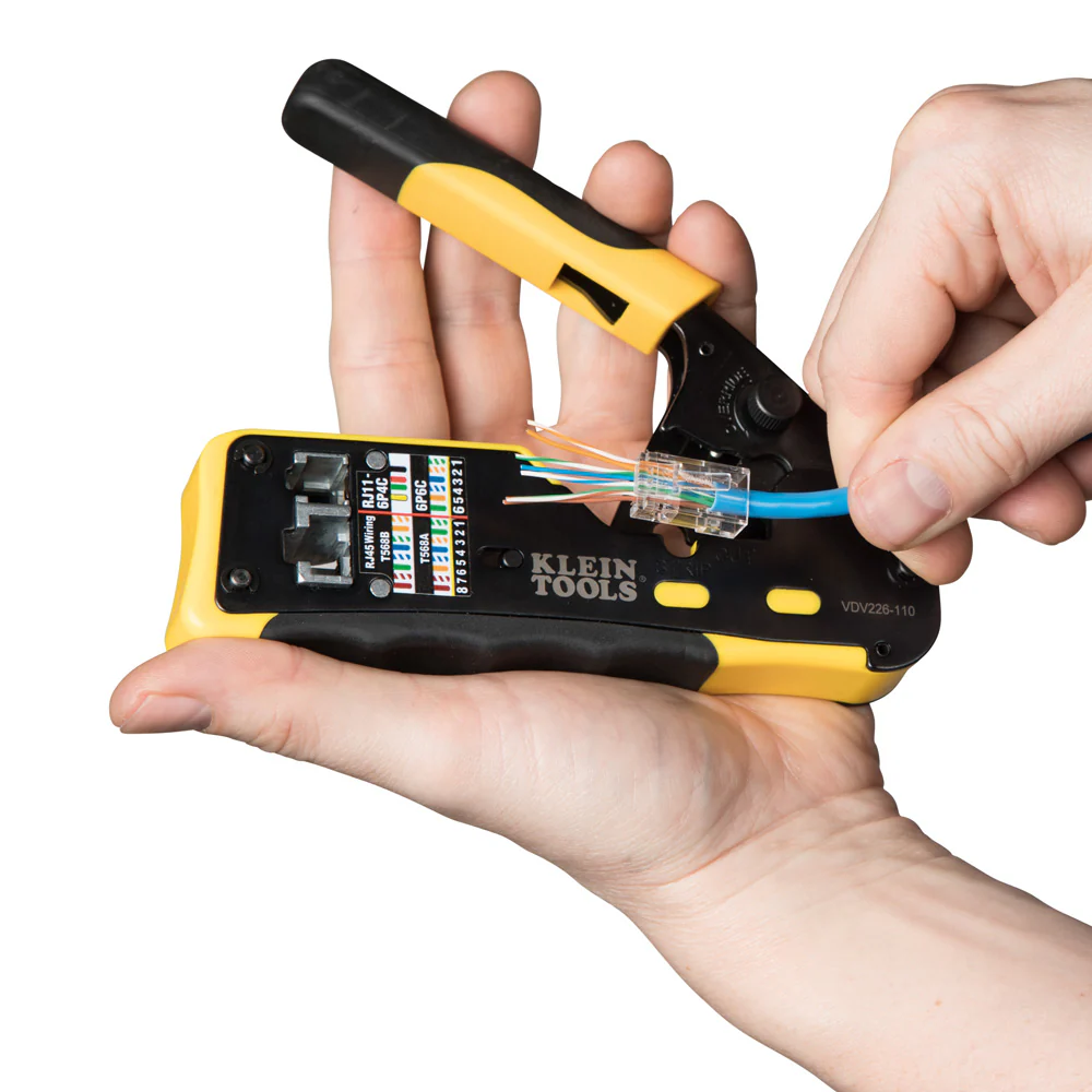Klein VDV226-110 Ratcheting Ethernet Cable Crimper/Stripper/Cutter for Pass-Thru - Image 8