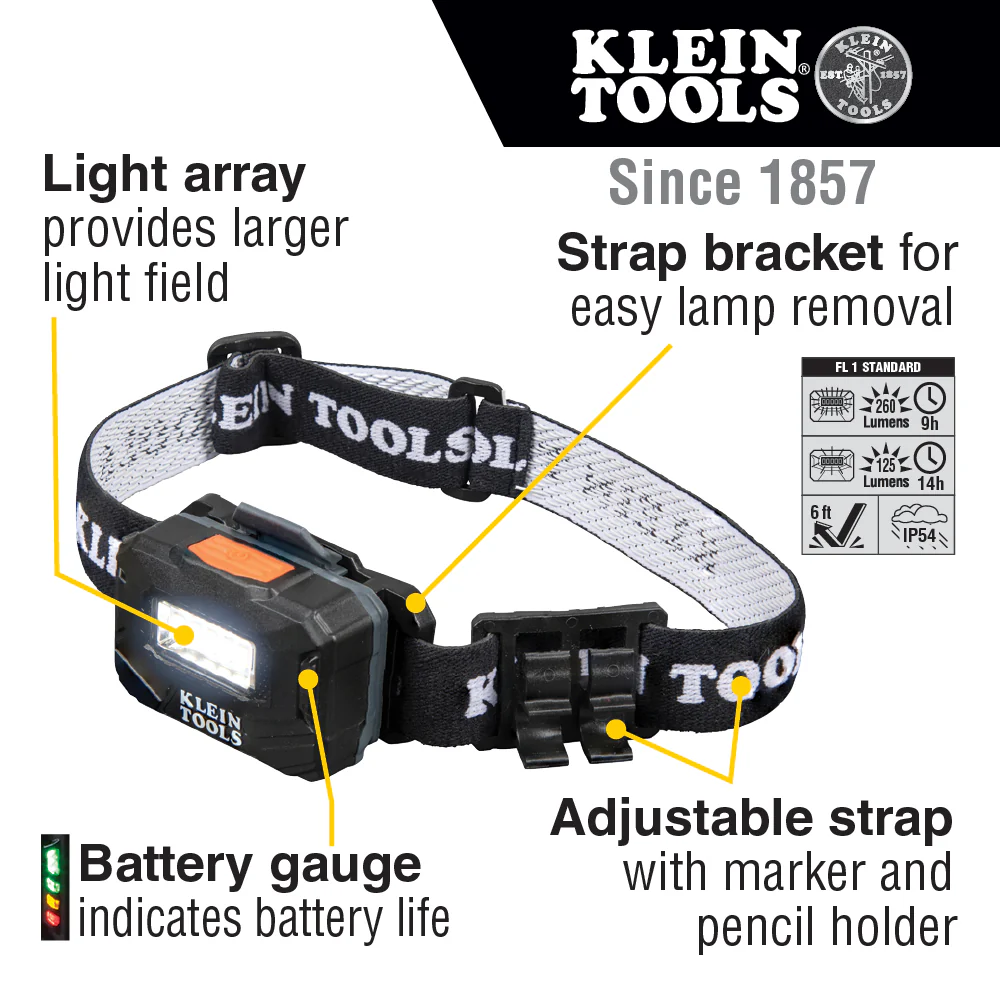Klein 56049 Rechargeable Lightarray Led Headlamp w/Adj Strap - Image 11