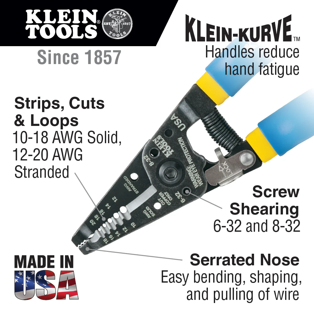 Klein 11055 Solid & Stranded Copper Wire Stripper & Cutter - Image 10