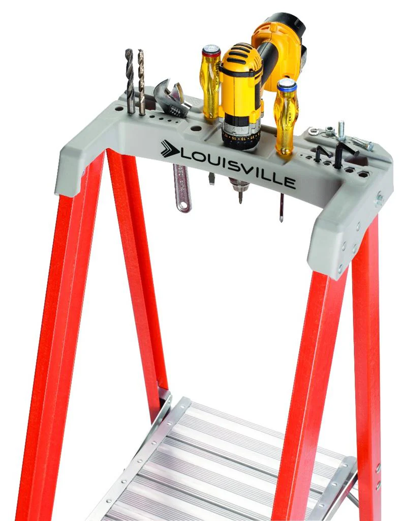 Louisville FXP1710 10 ft. Fiberglass Platform Ladder, 300 Lbs. Grade 1A - Image 2