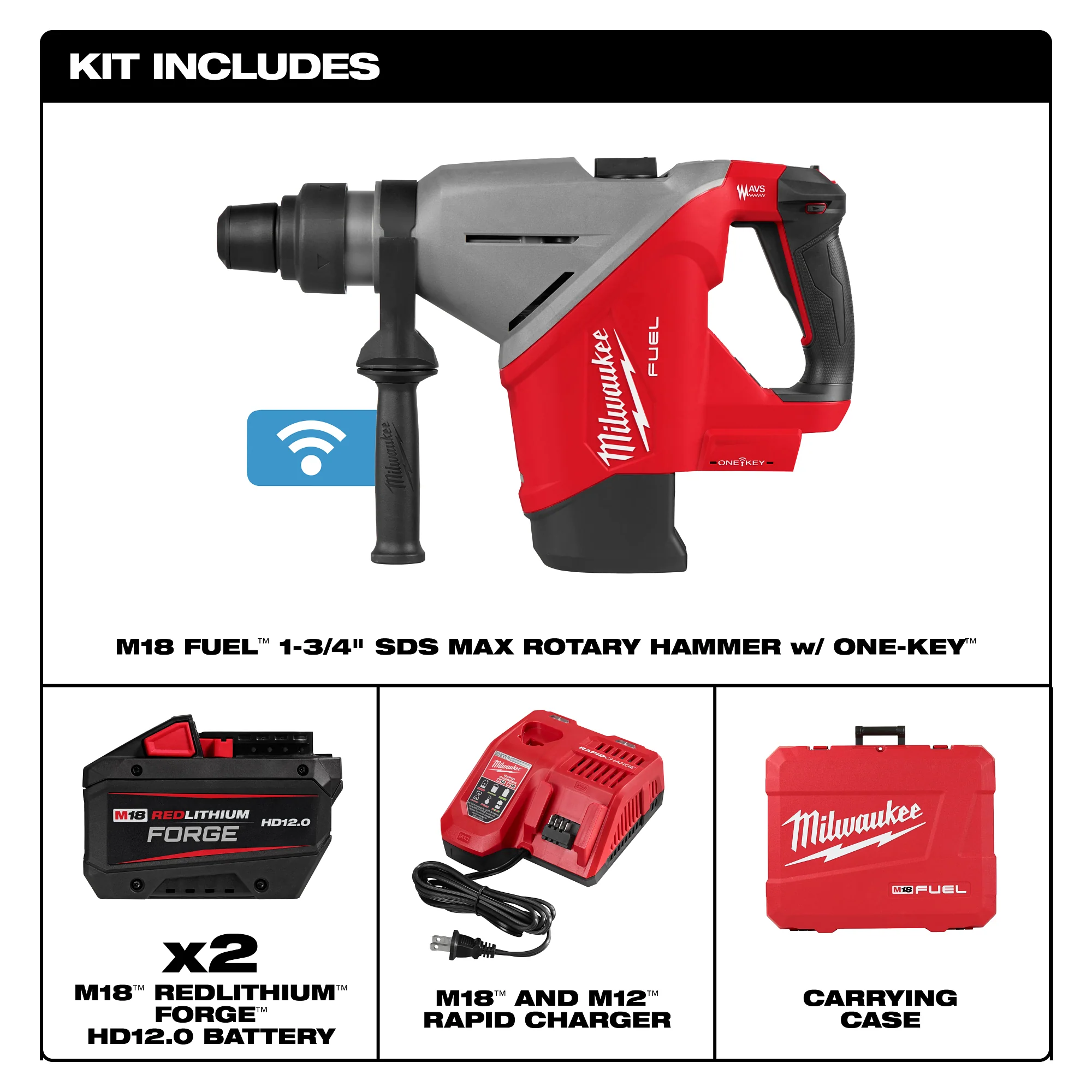 M18 FUEL™ 1-3/4 in. SDS MAX Rotary Hammer Kit w/ ONE-KEY™ - Image 3