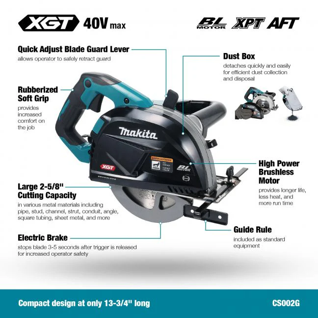 MAKITA
  CS002GZ 40V Max XGT BL 7-1/4 in. Metal Cutting Circular Saw, Tool Only - Image 19