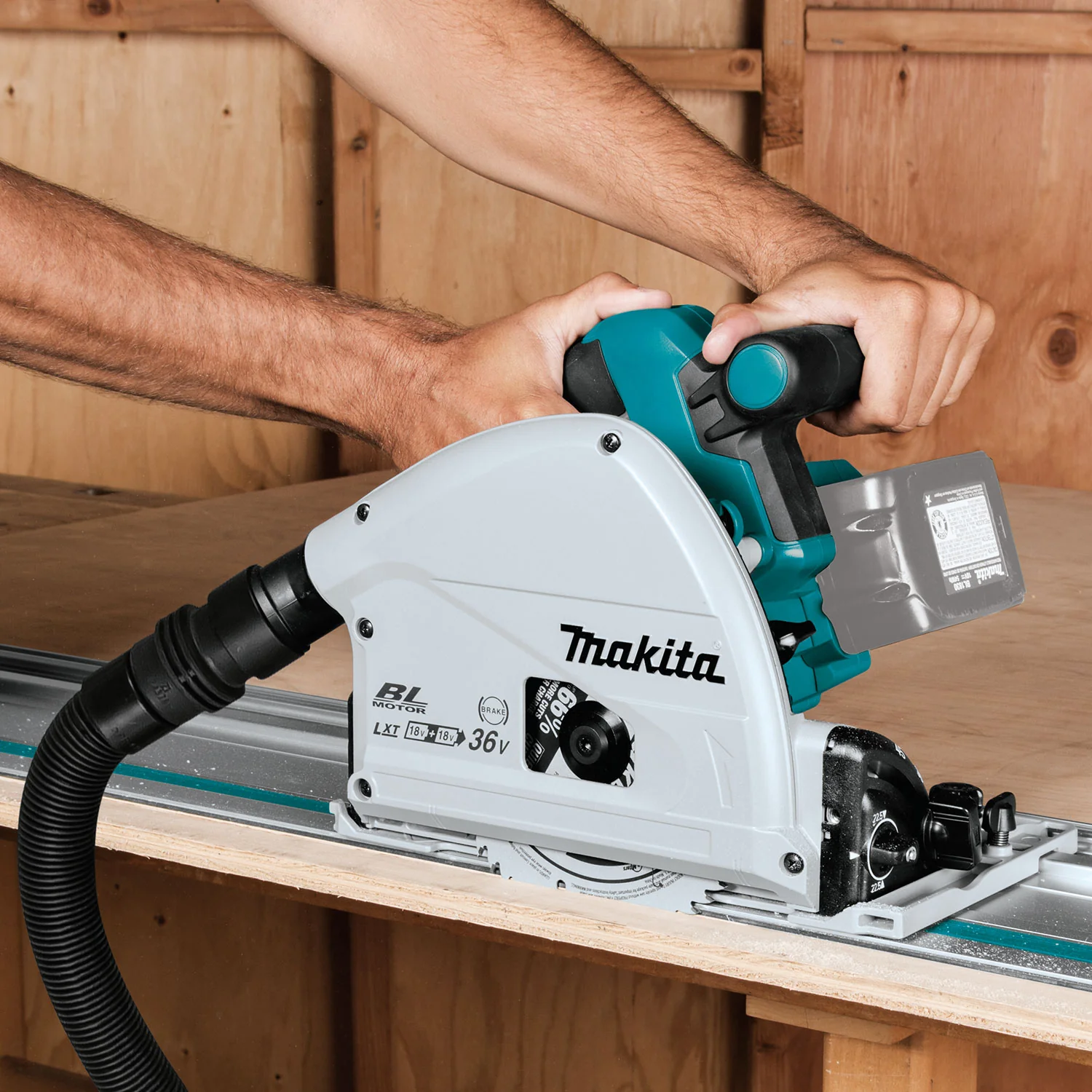 Makita DSP601ZJ LXT 18V x 2 Brushless 6-1/2 in. Track Saw w/AWS (Tool Only) - Image 8