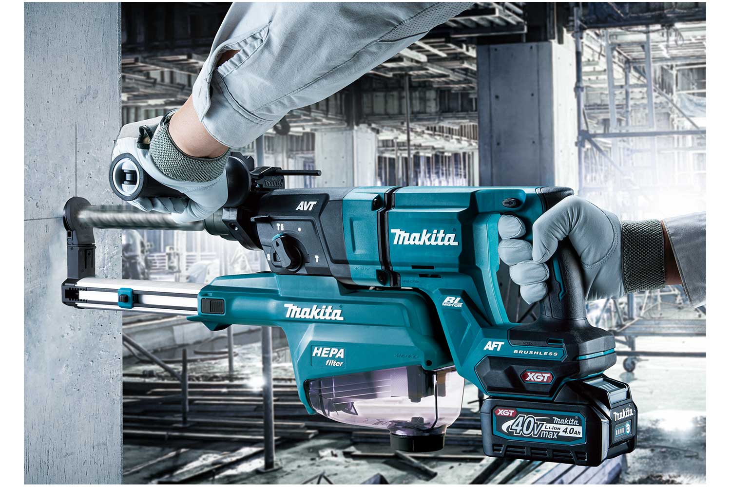 Makita
  HR007GZ 40V Max XGT Brushless 1-1/8 in. Rotary Hammer SDS-PLUS with AWS (Tool
  Only) - Image 3