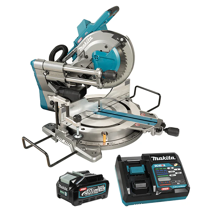 MAKITA LS004GM102 40V Max
  XGT 10 in. Dual Compound Mitre Saw Kit
  with AWS (4.0Ah x1)