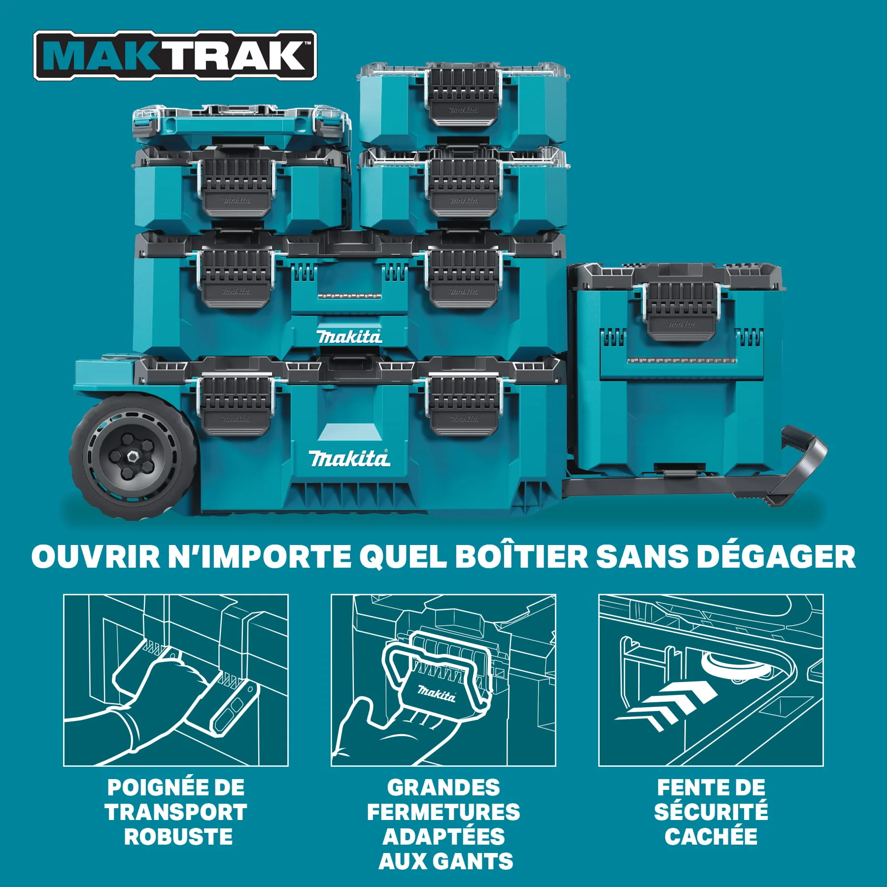 Makita Maktrak™ T-90059 Low Profile Medium Organizer Tool Box - Image 36