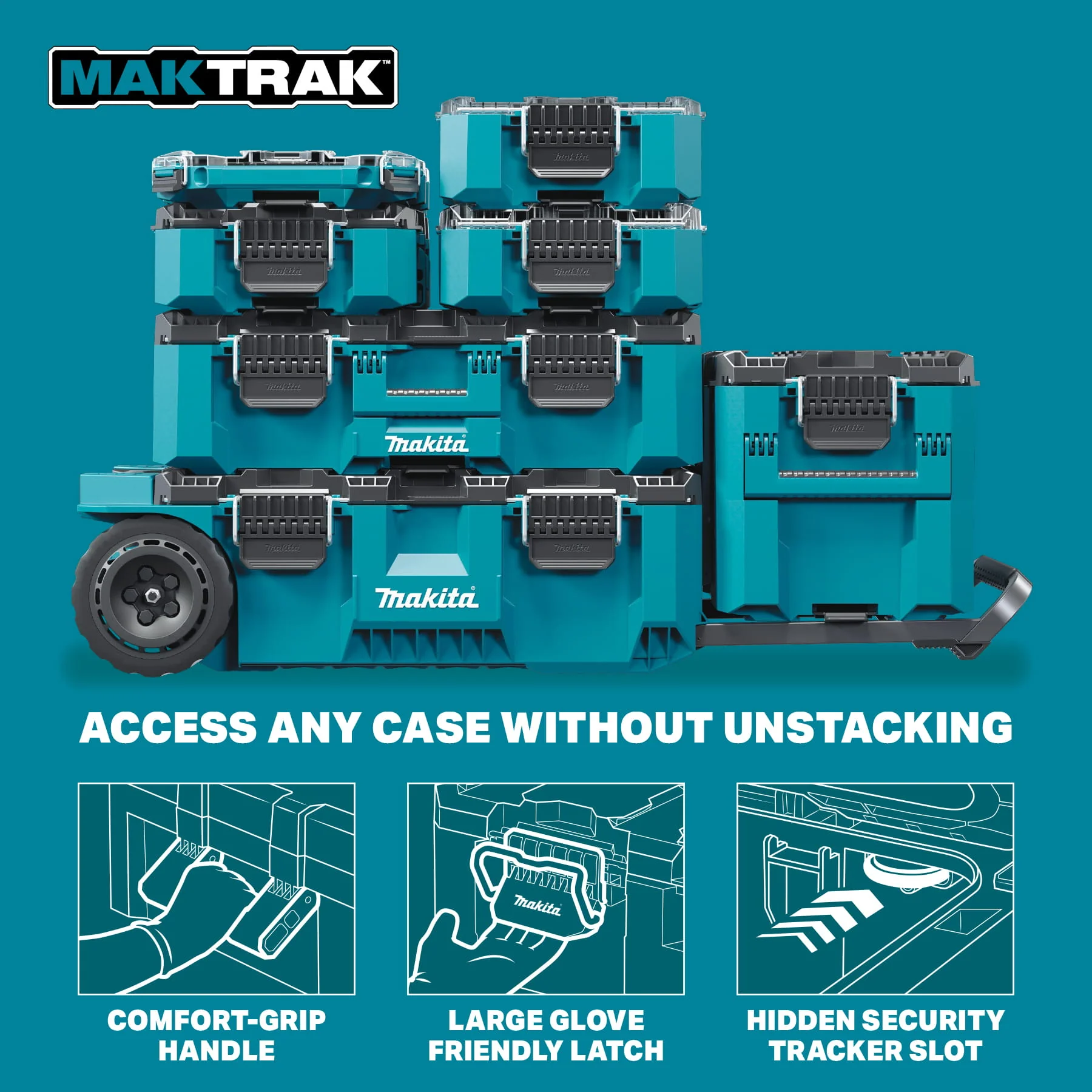 Makita Maktrak⢠T-90065 Deep Compact Organizer Tool Box - Image 30