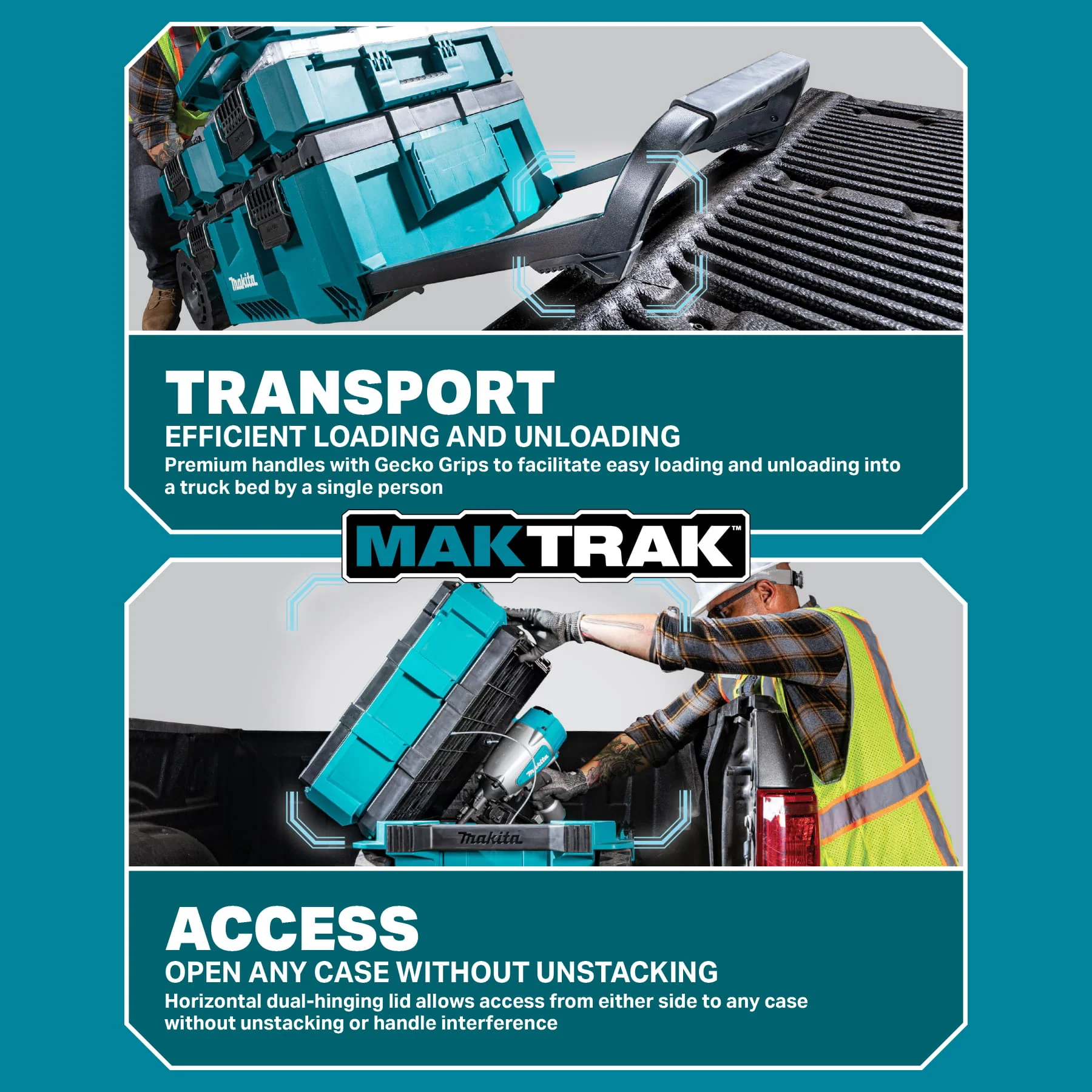 Makita Maktrak™ T-92134 2Pc Medium Storage Upper/Lower Tray Set (For T-90037) - Image 9