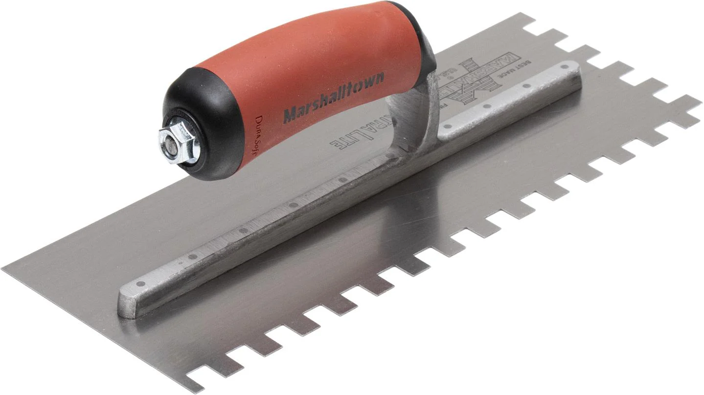 MARSHALLTOWN 15820 3/8 in. Durasoft Handle Square Notched Trowel - Image 2