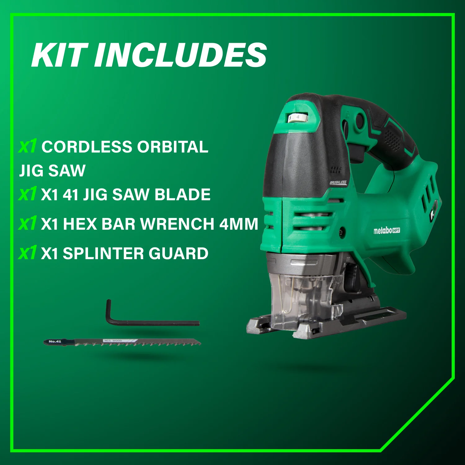 Metabo HPT CJ36DAQ4M 36-Volt MultiVolt Cordless/Corded Brushless Jig Saw (Tool Only) - Image 5