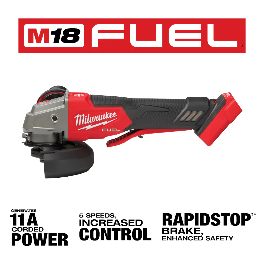 MILWAUKEE 2888-20 M18 FUEL VS, BRAKING GRINDER, PADDLE BARE  5 Inches - Image 2