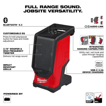MILWAUKEE 2954-20 M18™ Bluetooth Jobsite Speaker - Image 2