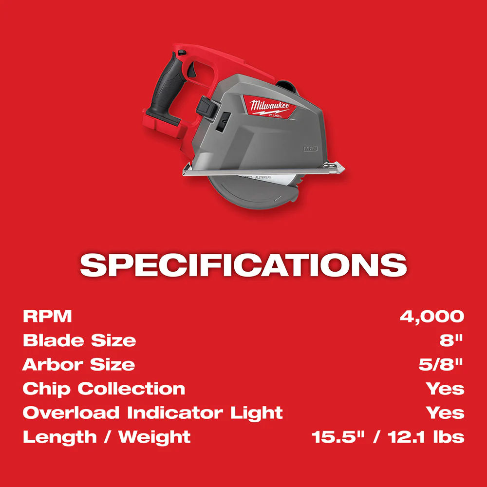 Milwaukee 2982-20  M18 FUEL 8 Inches METAL CUTTING CIRCULAR SAW - Image 6