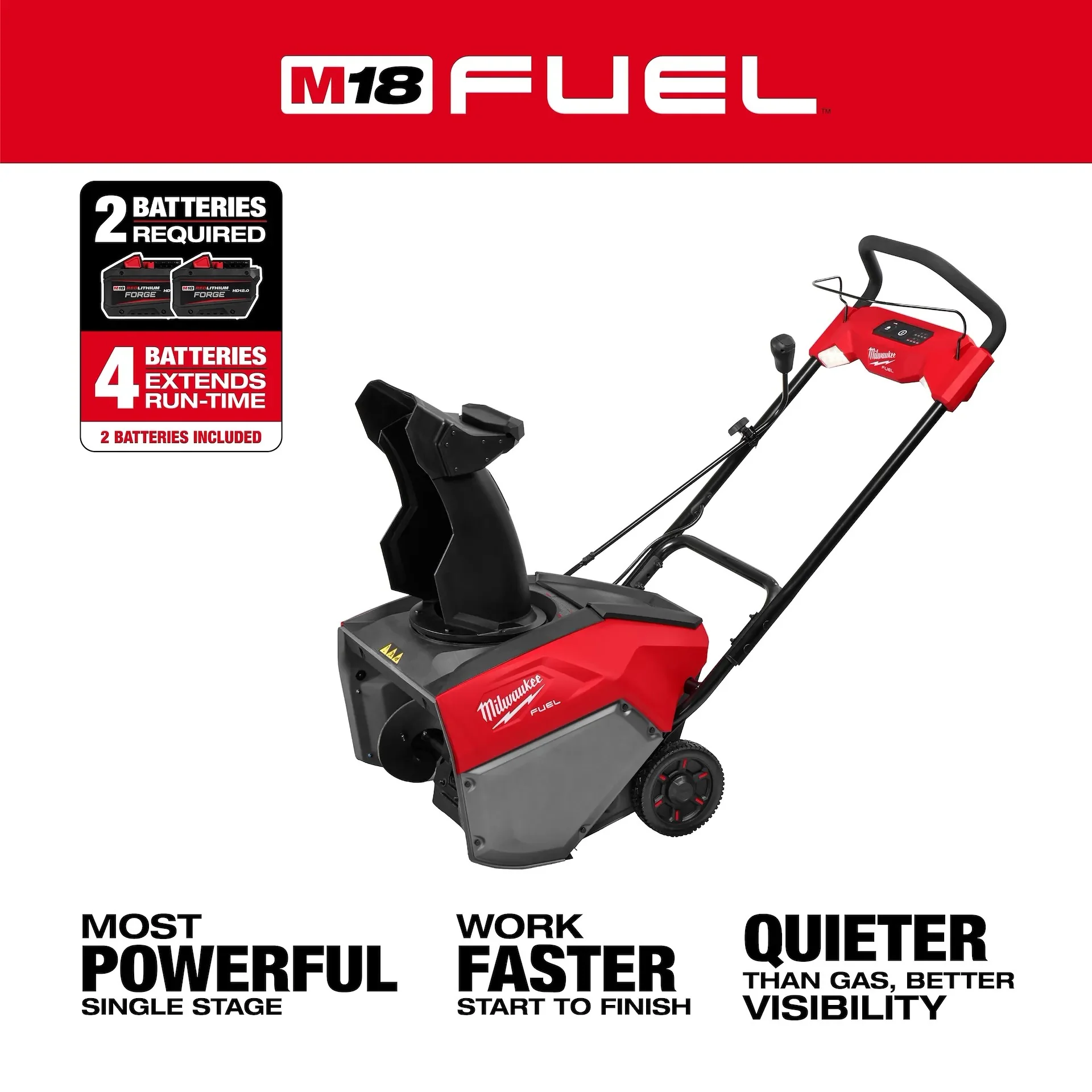 Milwaukee 3036-22HD M18 Fuel 21 Inches Single Stage Snow blower Kit 12.0Ah - Image 2