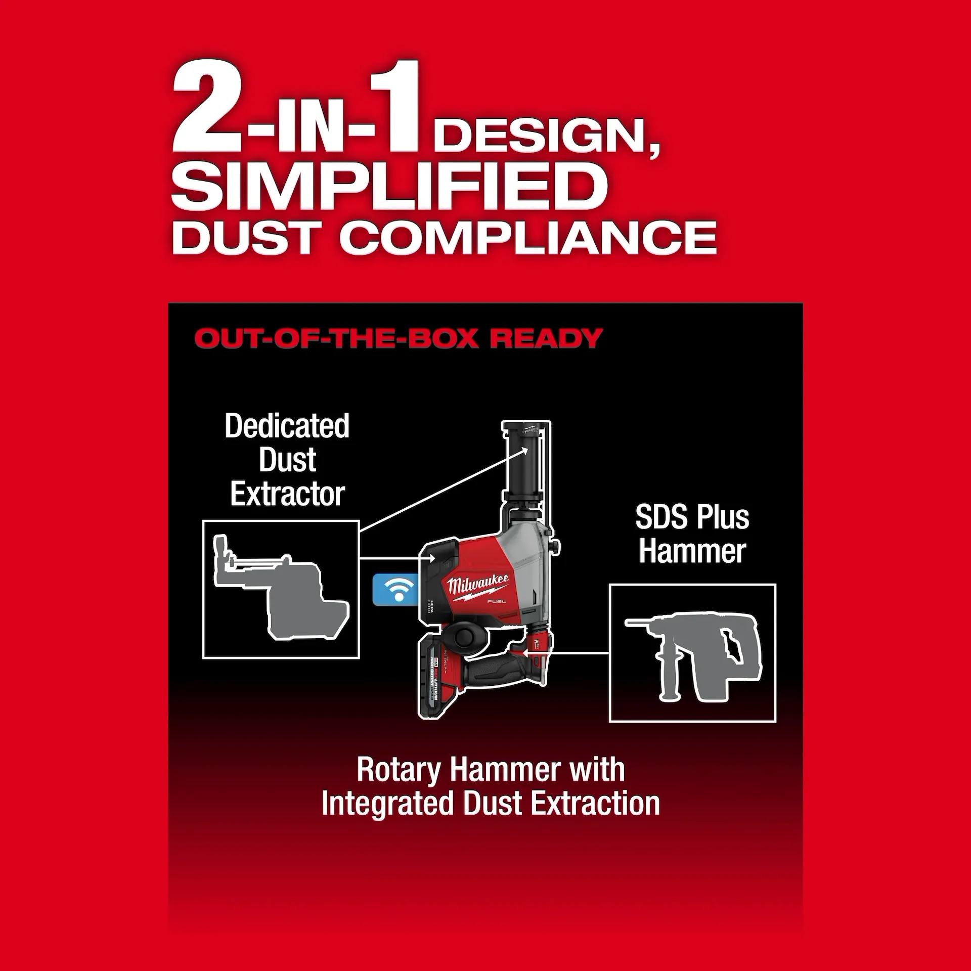 Milwaukee 3311-22 SDS Plus Chuck M18 FUEL™ Lithium-Ion Cordless Rotary Hammer Kit - Image 6