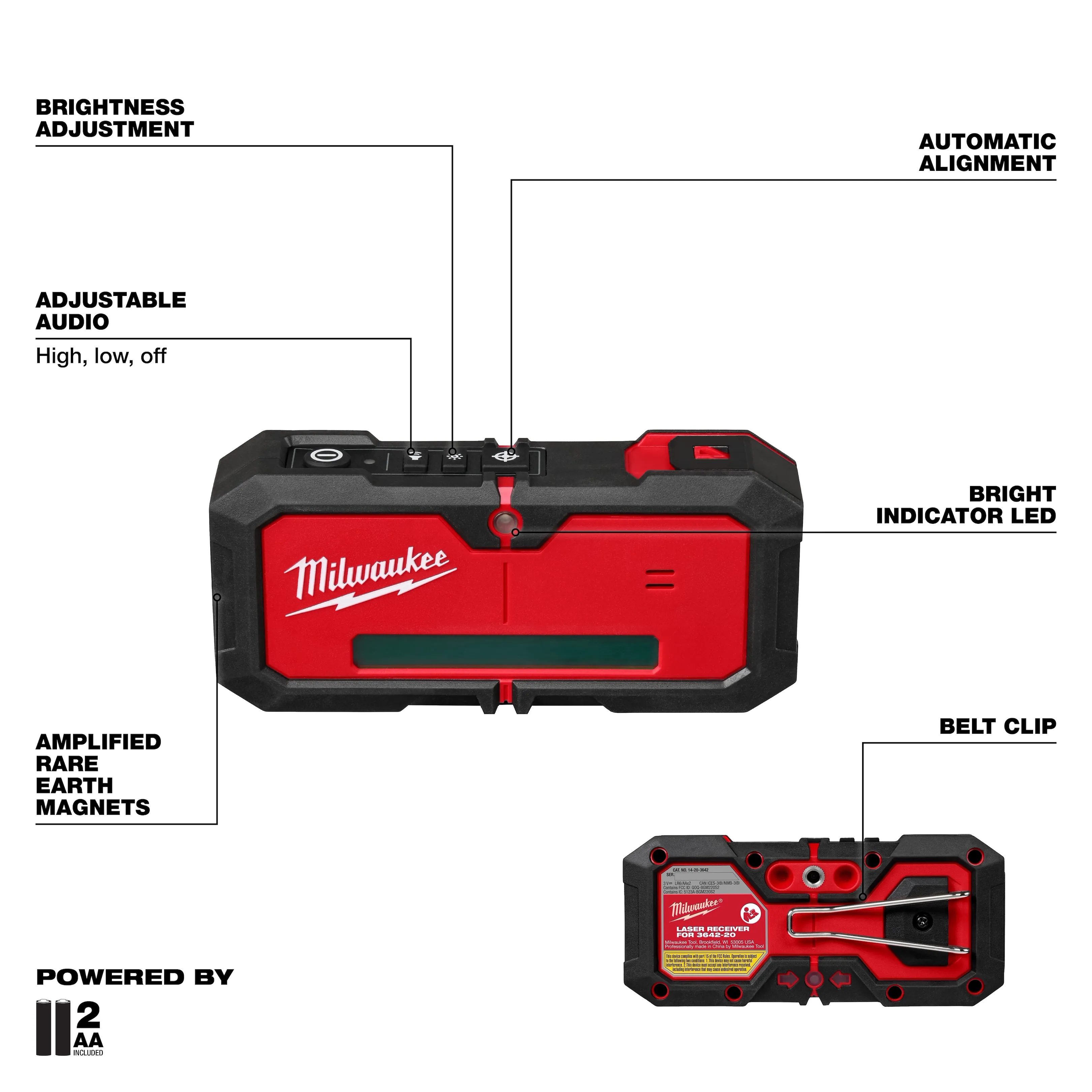 Milwaukee 3642-21 M12 360X3 Green Line Laser Kit, Auto-Align - Image 4