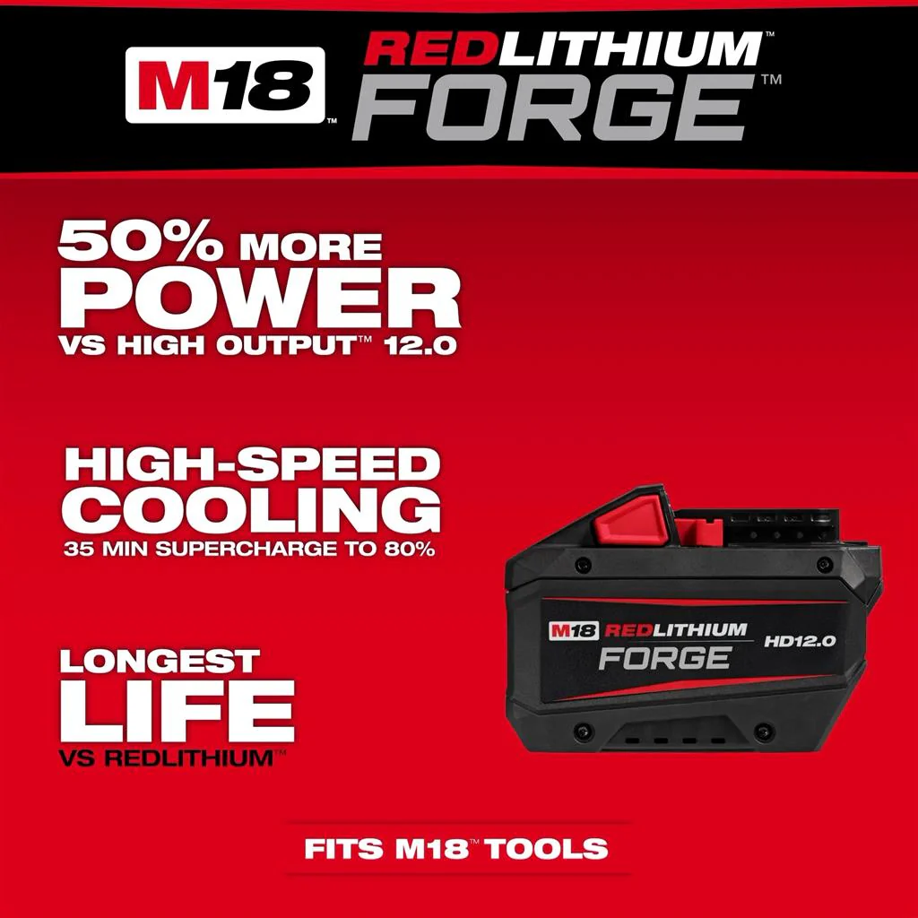 MILWAUKEE 48-11-1813 M18™ REDLITHIUM™ FORGE™ HD12.0 Battery Pack - Image 2