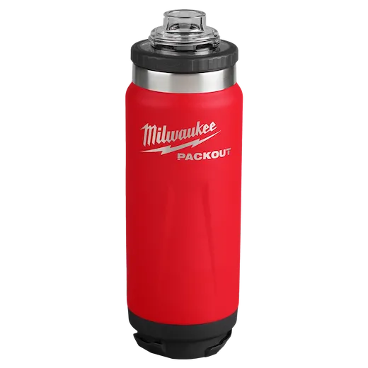 Milwaukee 48-22-8396R PACKOUT™ 24 oz 18/8 Stainless Steel Red Insulated Bottle with Chug Lid - Image 2