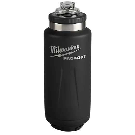 Milwaukee 48-22-8397B PACKOUT™ 36 oz 18/8 Stainless Steel Black Insulated Bottle with Chug Lid - Image 2