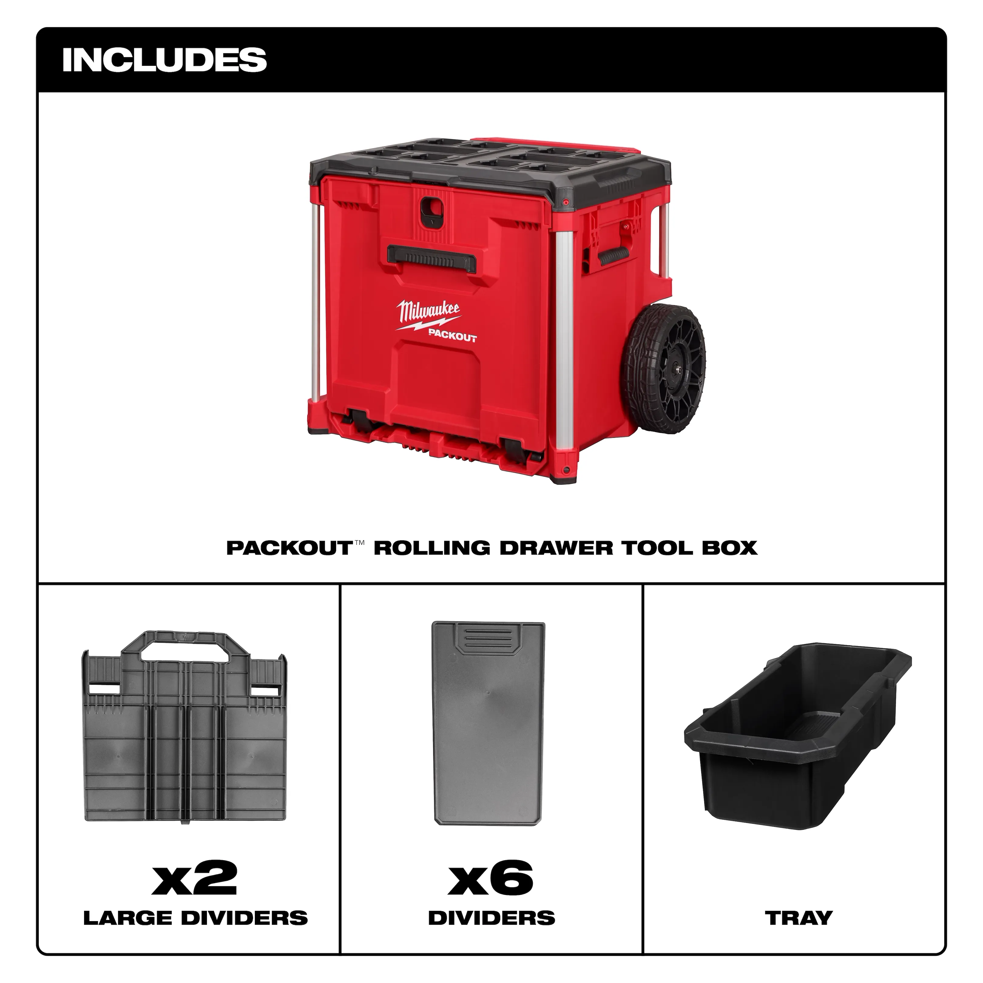 Milwaukee 48-22-8420 PACKOUT™ Rolling Drawer Tool Box - Image 5