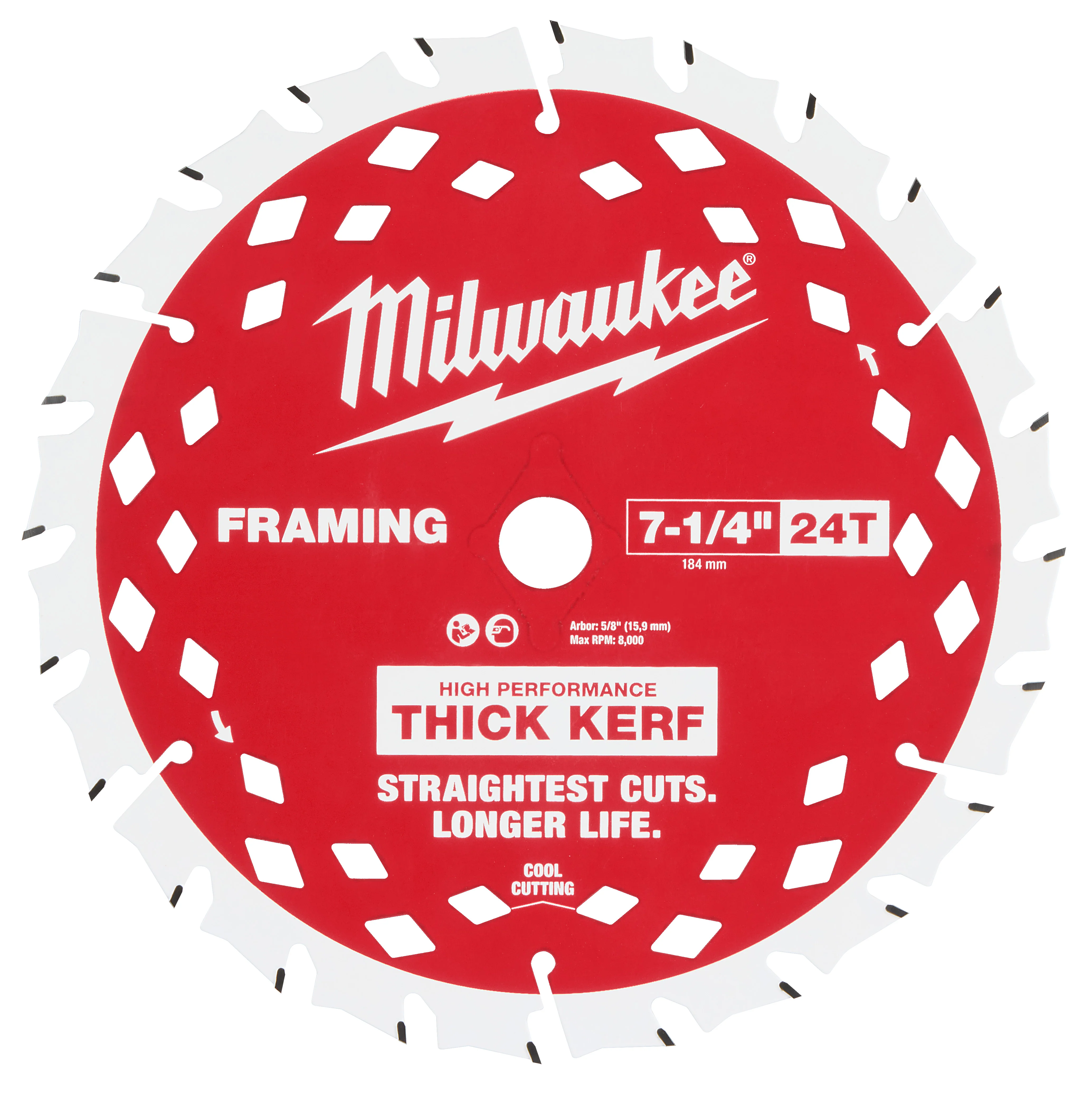 Milwaukee 48-41-0740 7-1/4 in. x 24T Thick Kerf Circular Saw Framing Blade